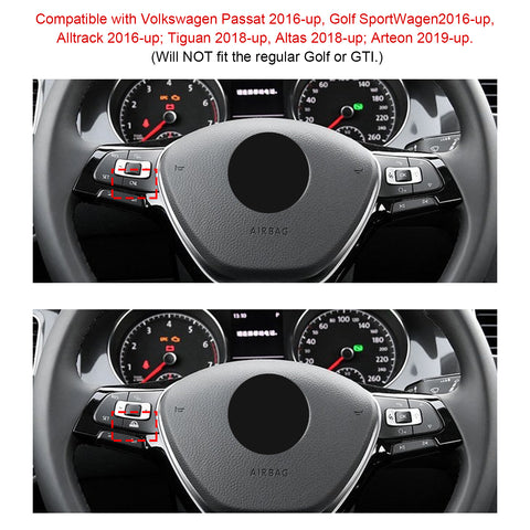 6pcs Silver Steering Wheel Control Button Cover Trim Decoration for Volkswagen Passat Golf SportWagen Alltrack Tiguan Altas Arteon 2016-up