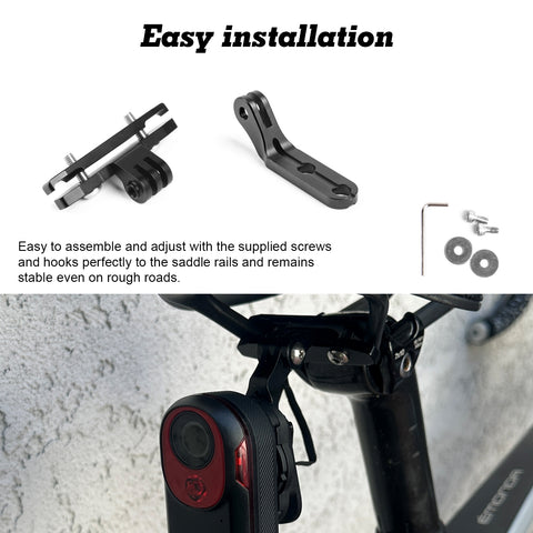 Bike Saddle Clamp Compatible with Garmin Varia RCT715 Tail Light Mount Combo, Universal Fit