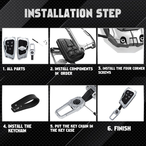 x xotic tech Mech Style Heavy Metal Key Fob Cover Compatible with Chevy Silverado 1500, GMC Sierra 1500 2022-2025, Chevrolet Tahoe 2024-2025, Zinc Alloy Key Case Protector Shell Keychain