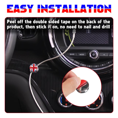 x xotic tech Hanger Stick on Car Dashboard Hook Holder Sticky Wall for Mask Key Fob USB Earphone Cable Sunglasses Compatible with Mini Cooper Accessories Universal (2 Pack, Union Jack Flag)