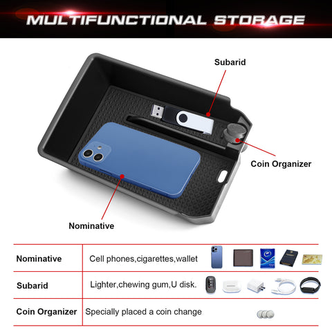 Xotic Tech Center Console Organizer Tray Compatible with BMW X3 G01 2018-2024, X4 G02 2019-2024 Center Armrest Storage Box Insert Secondary Tray Accessories