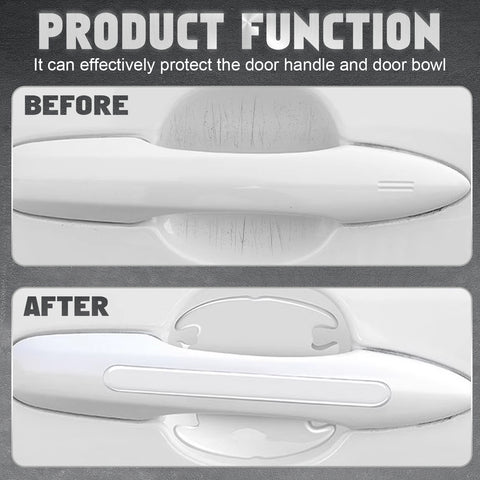 3D Blue Carbon Fiber Style Door Handle Guard Film Strip Stickers Decor Universal