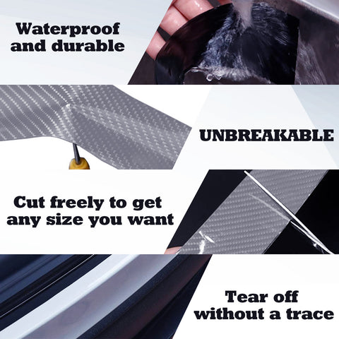 3D/4D Carbon Fiber Texture Door Sill Vinly Scratch Protection Cover Sticker