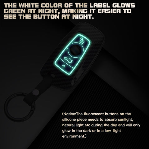 Silicone Button Cover Key Fob Holder Shell w/Key Ring For BMW 1 3 4 5 6 7 Series