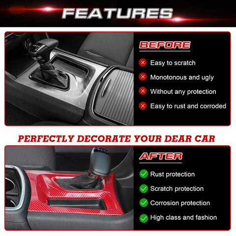 Console Gear Shift Panel Molding Cover For Dodge Charger 2015-2023 Accessories