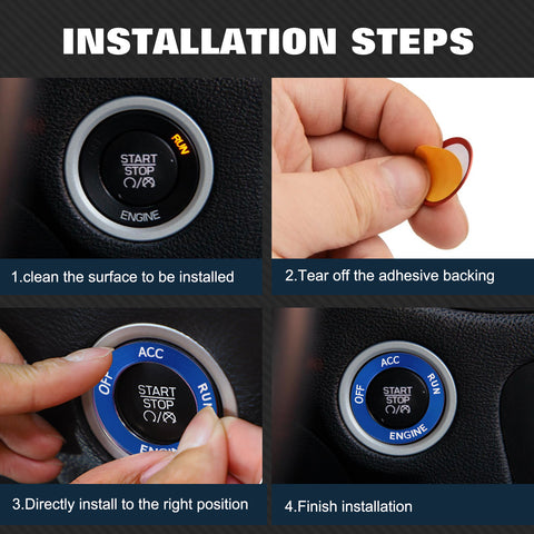 Red Engine Start Stop Button Switch Ring Cover Trim For Dodge Charger 2010-2022