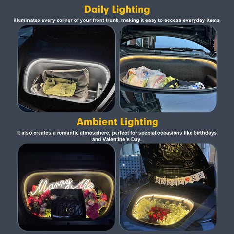 For Tesla Model 3 2018-2020 Front Trunk Led Flexible Ambient Lights Decoration