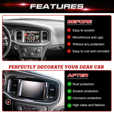 Dash Navigation Screen Air Vent Outlet Molding Cover For Dodge Charger 2015-23