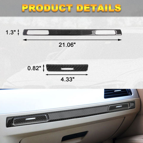 Real Carbon Fiber Copilot Cup Holder Strip Trim For BMW 3 Series E90 E92 E91 E93 2005-12