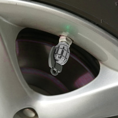 Tire Wheel Valve Stem Caps Set Air Dust Cover Caps Grenade Shape/Skull Shape