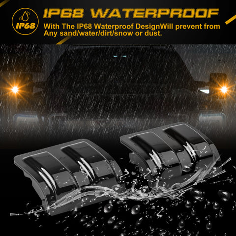 Smoked Lens Amber LED Side Mirror Marker Lights For 2008-16 Ford F250 F350 F450