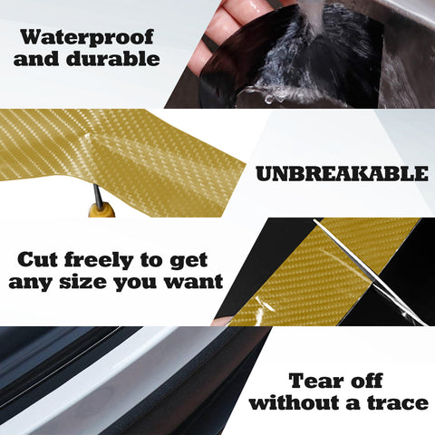 3D/4D Carbon Fiber Texture Door Sill Vinly Scratch Protection Cover Sticker