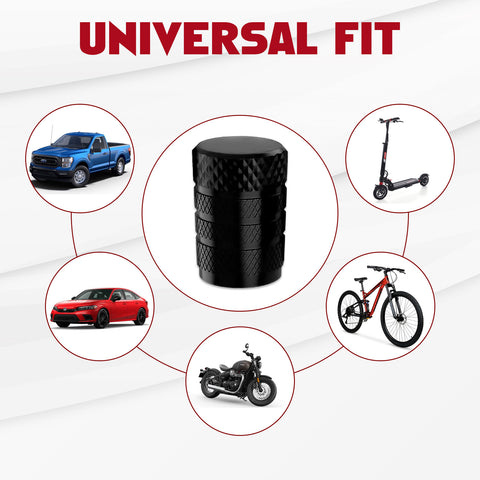 Xotic Tech 4pcs Tire Valve Stem Cover Caps Anodized Aluminum Alloy, Corrosion Resistant Leak-Proof Wheel Valve Cap Set Exterior Accessories, Universal for Cars Trucks Motorcycles SUVs and Bikes