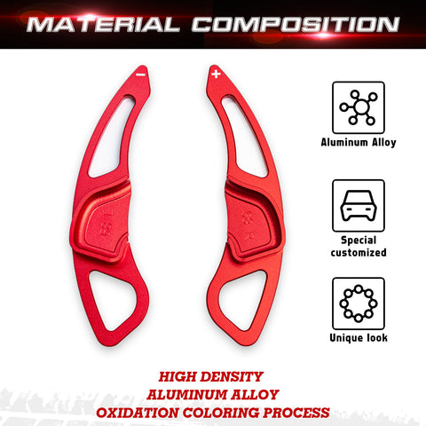 Red Aluminum Paddle Shifter Extension For Hyundai Genesis Coupe Pre-LCI 09-2012
