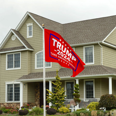 Trump 2024 Flag, Double Sided 3 Ply Heavy Duty Red Take America Back Flag 3x5FT Flag Banner for Outside with 2 Brass Grommets UV Protection Fade Resistant for Indoor Outdoor Decorations