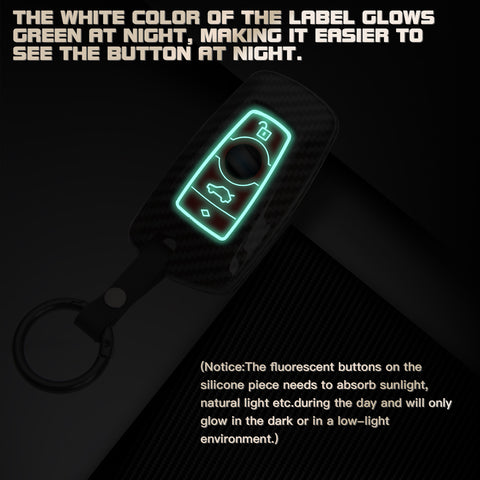 Silicone Button Cover Key Fob Holder Shell w/Key Ring For BMW 1 3 4 5 6 7 Series