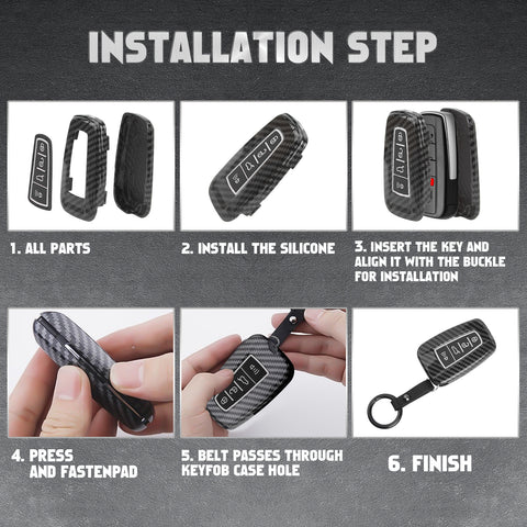 For RAV4 Camry Corolla Glossy Carbon Fiber Pattern Silicone Button Key Fob Skin