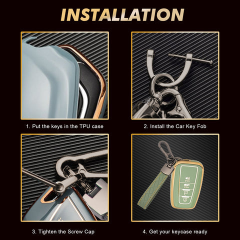 Green TPU Full Seal Remote Control Key Fob Cover For Toyota Camry C-HR 2018-UP