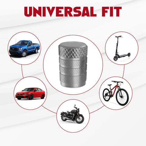 Xotic Tech 4pcs Tire Valve Stem Cover Caps Anodized Aluminum Alloy, Corrosion Resistant Leak-Proof Wheel Valve Cap Set Exterior Accessories, Universal for Cars Trucks Motorcycles SUVs and Bikes