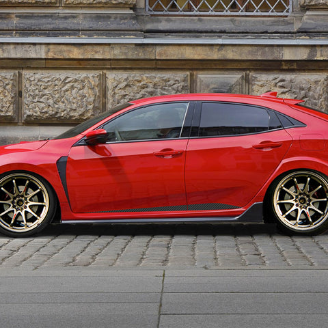 Carbon Fiber Texture Side Door Skirt Cover Sticker For Honda Civic 2016-2021