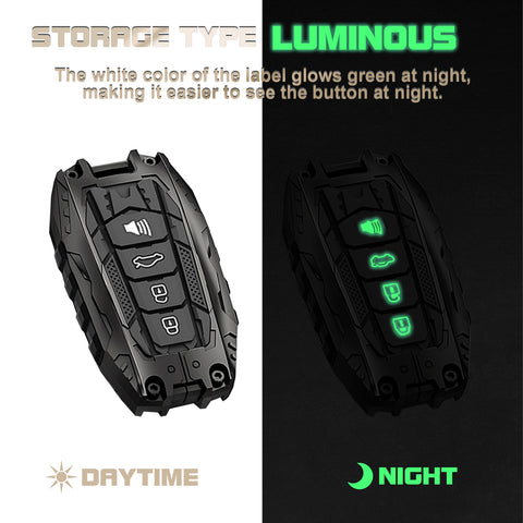 x xotic tech Mech Style Heavy Metal Key Fob Cover Compatible with Toyota Venza Sienna Tundra Prius RAV4 Land Cruiser Corolla Highlander Camry, Zinc Alloy Key Case Protector Shell Keychain(B-Style)