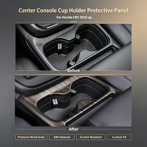 Wood/ Carbon Style Console Cup Holder Frame Trim Accessories For Honda CRV 23-up