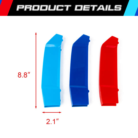 M-Colored Stripe Grille Insert Trims Compatible with BMW X3 G01 or X4 G02 2022 2023, Not fit for X3 X4 M40i (7-Beams Standard Kidney Grille)