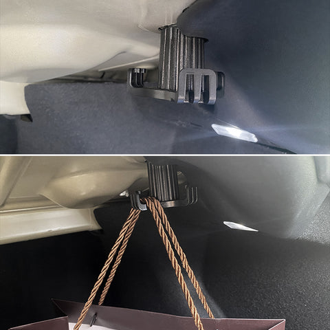 2PCS Aluminum Rear Trunk Tote Grocery Bag HandBag Organizer Holder Strong Load Capacity Hanger Hook Compatible with Tesla Model 3 2017-2024