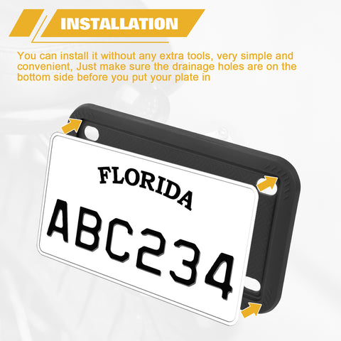 x xotic tech Motorcycle Silicone License Plate Frames, Motorbike License Plate Holder, Rust Proof, Rattle Proof, Weather Proof