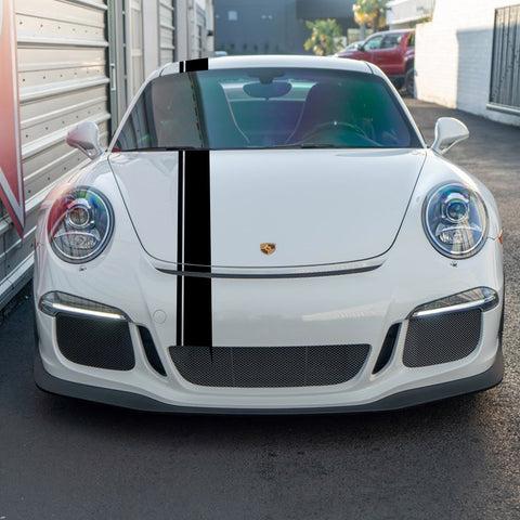 Xotic Tech Left Side Vinyl Stripe Car Body Decal Racing Rally Sporty Sticker for Porsche 911 Macan Cayenne Hood Roof Rear Trunk Black