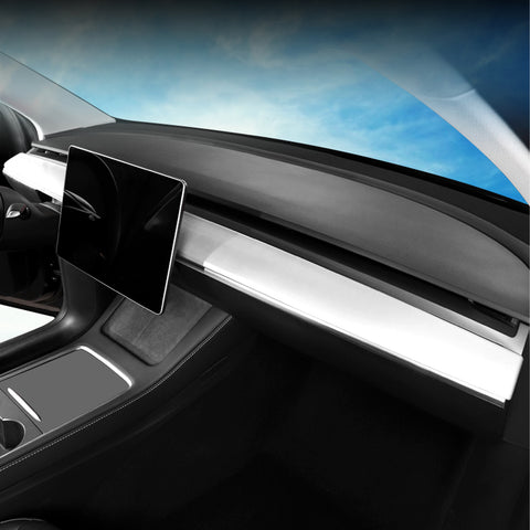 White Console Dashboard Paddle Shifter Steering Wheel Trim For Model 3 Y 2017-20