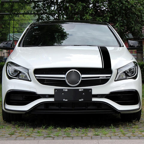 Xotic Tech Left Side Vinyl Car Decal Sporty Stripe Decor Sticker for Mercedes Benz C Class Hood Roof Rear Trunk Black