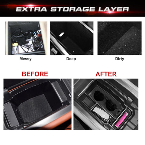 Xotic Tech Car Center Console Organizer Insert Armrest Storage Tray Secondary Box Glove Pallet Accessories Compatible with Mazda CX-50 CX50 2023 2024 (Black Mat)