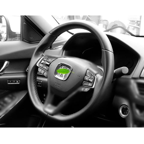 Auto Interior Steering Wheel Logo Decoration Cover Accessories Carbon Fiber Pattern ABS Steering Wheel Trim Compatible with Honda Accord 10th 2018-2022 (Carbon Fiber Style)