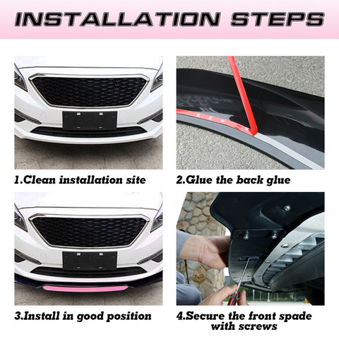 Xotic Tech Front Bumper Lip Chin Spoiler Splitter Diffuser Protector Body Kit Compatible with Honda Accord Civic or Volkswagen MK5 MK6 MK7 or Kia Optima or Mitsubishi Lancer, 4pcs