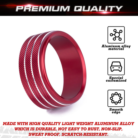 x xotic tech Air Conditioner Volume Radio Knob Cover Headlight Switch Knob Trim Ring Compatible with Jeep Wrangler JL JLU Unlimited 2018-2024 & Gladiator JT 2020-2024, Regular Aluminum Alloy 4Pcs