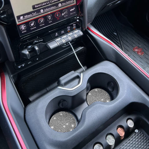 2pcs Cute Bling Car Cup Holder Coaster with Rhinestone Auto Interior Accessories