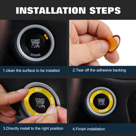 Red Engine Start Stop Button Switch Ring Cover Trim For Dodge Charger 2010-2022