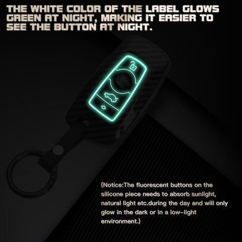 Silicone Button Cover Key Fob Holder Shell w/Key Ring For BMW 1 3 4 5 6 7 Series