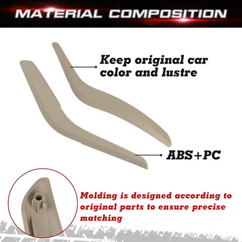 Xotic Tech Door Handle Cover Replacement Front Left + Right Side Inner Door Grab Handle Cover Armrest Bracket Compatible with BMW X1 E84 2008-2015