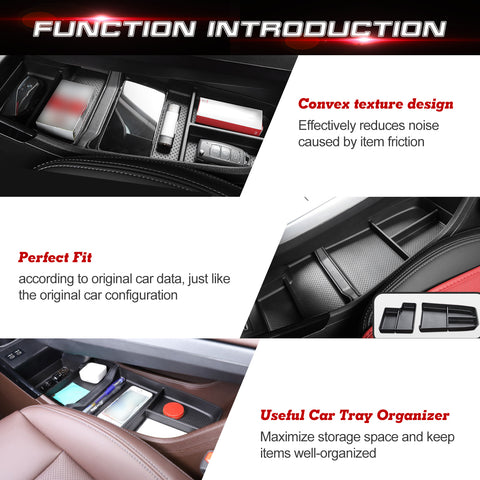 Xotic Tech Center Console Organizer Tray Compatible with BMW X1 2023 2024 U11, 2PCS Armrest Lower Console Organizer Tray Under Storage Box Accessories