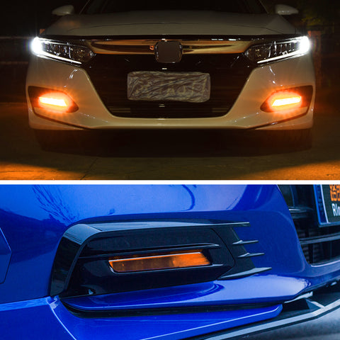 Xotic Tech Self Adhesive Front Fog Light DRL Tint Vinyl Film, Precut Fog Lamp Light Transmission Stickers Overlay Decal Exterior Decoration Compatible with Honda Accord 10th 2018 2019 2020