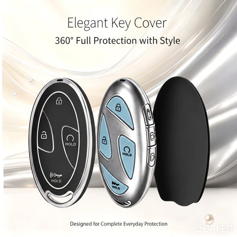 5/7 Button TPU Key Fob Cover Case w/Keychain For Hyundai Santa Fe Tucson Sonata
