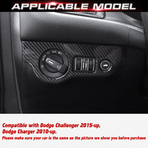 Headlight Switch Button Panel Cover Trim for Challenger 2015-up Charger 2010-up