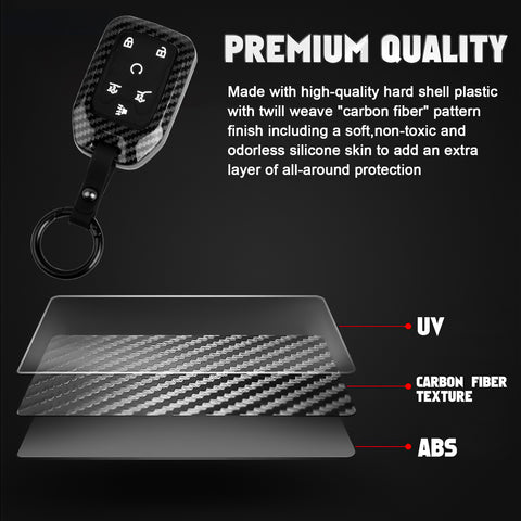 Car Key Fob Cover Shell Remote 6-Button For Chevrolet Suburban Tahoe GMC Terrain