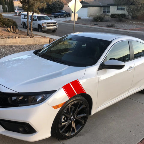 x xotic tech Fender Stripes Hash Marks KK Vinyl Decal Universal for Car Truck Sticker Racing Stripe 11"x23"