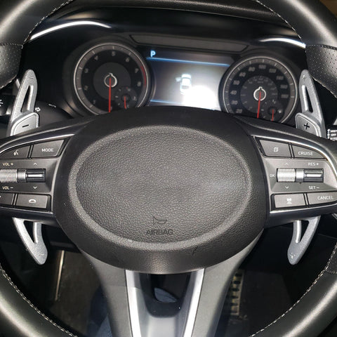 2x Aluminum Red Steering Wheel Paddle Shifter Extensions For Hyundai Genesis G70