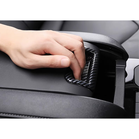 x xotic tech Carbon Fiber Style Central Armrest Storage Box Switch Cover Trim Compatible with Toyota Highlander 2020-up Interior Decoration Car Accessories