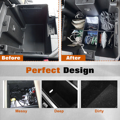 Center Console Organizer Divider Compatible with Chevy Silverado 1500 or GMC Sierra 1500 2019-2022, Chevy Silverado or GMC Sierra 2500/3500HD 2020-2023 (Full Console w/Bucket Seats ONLY)