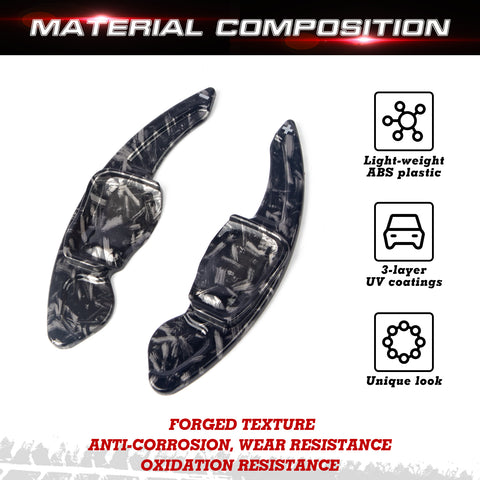 Black Forged Pattern Steering Wheel Paddle Shifter Extension For VW Golf Beetle